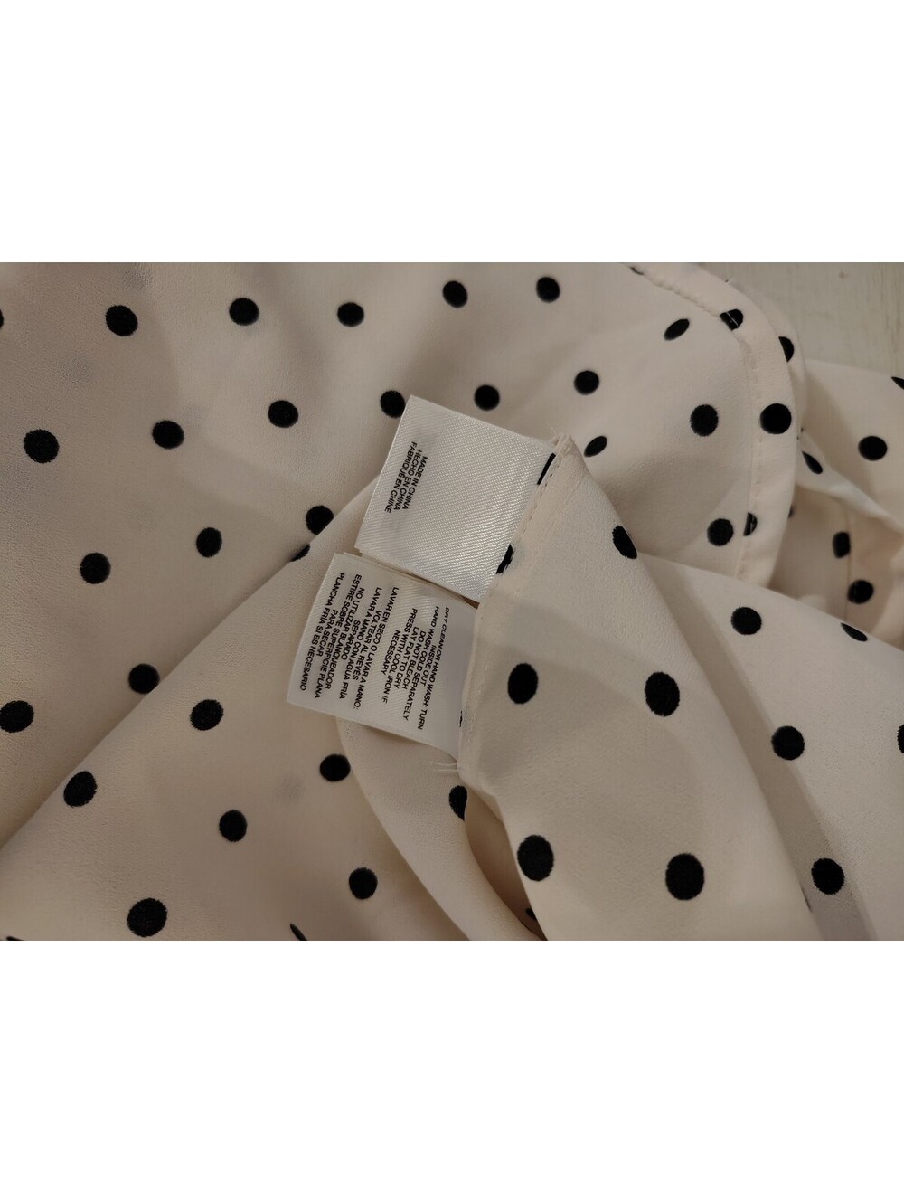 Vintage Style Cream Polka Dot Button-Up Blouse Small - Picture 9 of 9
